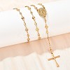 201 Stainless Steel Rosary Bead Necklaces NJEW-B143-07G-1