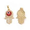 Brass Micro Pave Cubic Zirconia Pendants ZIRC-F136-03G-06-1
