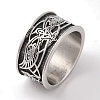 Viking Odins Raven Norse Wolf Finger Rings RJEW-U005-01E-AS-1