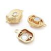 Brass Micro Pave Clear Cubic Zirconia Magnetic Clasps KK-C066-04G-2