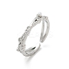 Clear Cubic Zirconia Cuff Rings RJEW-G337-18P-4