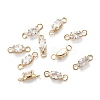 Brass Clear Cubic Zirconia Links Connectors X-ZIRC-G170-17G-1