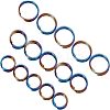 15Pcs 3 Styles Rainbow Color Titanium Alloy Split Rings FIND-OC0001-94-1