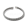 Braided 304 Stainless Steel Cuff Bangles for Women BJEW-A067-07P-4