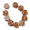 Dyed Natural Imperial Jasper with Resin Beads Strands G-G083-D04-01-2