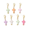 Acrylic Cross Pendant Decorations HJEW-JM03778-01-2