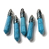 Synthetic Turquoise Pointed Big Pendants G-Z055-01P-16-1