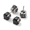 316 Surgical Stainless Steel Pave Black Cubic Zirconia Ear False Plugs for Women Men EJEW-Z050-42AS-2