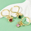 Brass Micro Pave Cubic Zirconia Adjustable Open Cuff Rings for Women RJEW-U057-05G-1