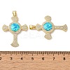 Rack Plating Brass Micro Pave Cubic Zirconia Pendants KK-P268-17G-G-3