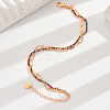 Brass Colorful Rhinestone Foot Chain Abjkets for Women's Banquet Beach Vacation HM6041-1