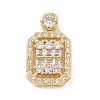 Rack Plating Brass Micro Pave Cubic Zirconia Pendants KK-A224-20G-03-1