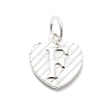 925 Sterling Silver Heart with Capital Letter Charms STER-S009-13F-S-1