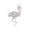 Rack Plating Brass Micro Pave Clear Cubic Zirconia Bird Pendants KK-L155-67P-2