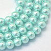 Baking Paint Pearlized Glass Pearl Round Bead Strands LS-HY-Q003-4mm-45-1