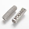 Brass Micro Pave Clear Cubic Zirconia European Bead ZIRC-N025-58P-1