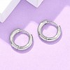 Tarnish Resistant 304 Stainless Steel Huggie Hoop Earrings EJEW-F111B-13mm-P-5