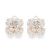 Brass Micro Pave Clear Cubic Zirconia Pendants KK-T077-32S-3
