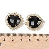 Natural Obsidian Faceted Heart Pendants G-I382-03G-04-3