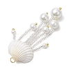 Glass Seed Beaded Jellyfish Pendants PALLOY-MZ00571-01-4
