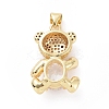 Brass Cubic Zirconia Pendants ZIRC-K089-13G-06-2