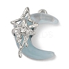 Platinum Alloy Resin Rhinestone Glass Pendants FIND-U017-08P-02-1