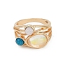 Alloy Multi-Moonstone Finger Rings for Women FS-WG1D73B-01-2