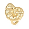 Ocean Theme Brass Cuff Rings RJEW-C135-01G-08-4