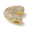 Brass Micro Pave Cubic Zirconia Beads X-KK-P290-61G-V-2