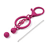 Spray Painted Alloy Bar Beadable Keychain for Jewelry Making DIY Crafts KEYC-A011-02J-4