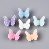 Flocking Opaque Acrylic Butterfly Beads OACR-T030-11M-1