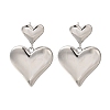 Brass Heart Stud Earrings for Women EJEW-U026-04P-1