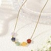 Natural Mixed Gemstone Beaded Pendant 304 Stainless Steel Boston Link Chain Necklaces NJEW-JN06419-03-1