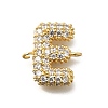 Brass Micro Pave Cubic Zirconia Letter Links KK-I717-04E-1