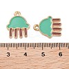 Rack Plating Alloy Enamel Pendants PALLOY-S190-04KCG-3