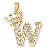 Rack Plating Brass Micro Pave Cubic Zirconia Pendants KK-D535-01W-RS-1