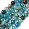 Dyed Natural Agate Faceted Round Beads Strands G-E320E-8mm-15-1