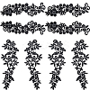 4 Pairs 2 Style Polyester & Nylon Embroidery Flower Lace Appliques DIY-GF0009-11-1