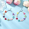 Dyed Synthetic Turquoise Round Butterfly Beaded Anklets AJEW-AN00710-1