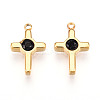 Ion Plating(IP) 304 Stainless Steel Micro Pave Cubic Zirconia Charms STAS-N110-01A-G-1