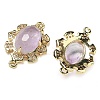 Natural Amethyst Faceted Oval Connector Charms G-G181-06G-04-2