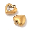 Ion Plating(IP) 304 Stainless Steel Micro Pave Cubic Zirconia Pendants STAS-S131-17G-04-2