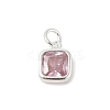 925 Sterling Silver Pave Cubic Zirconia Square Charms with Jump Rings and 925 Stamp STER-D288-05S-02-1