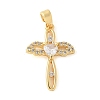 Brass Micro Pave Cubic Zirconia Pendants KK-U056-30G-1