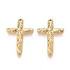 304 Stainless Steel Crystal Rhinestone Cross Pendants STAS-T071-16G-1