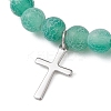 Cross 201 Stainless Steel Charm Bracelets BJEW-JB13251-4