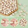 Printed Natural Wood European Beads WOOD-PH0002-79A-4