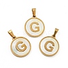 PVD Vacuum Plating 304 Stainless Steel with White Shell Pendants STAS-G268-01G-G-1