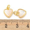 Natural Shell & Brass Heart Charms with Jump Rings X-KK-P275-09G-3
