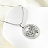 201 Stainless Steel Crystal Rhinestone Ring with Hollow Butterfly Pendant Necklaces for Women NJEW-P327-01P-3